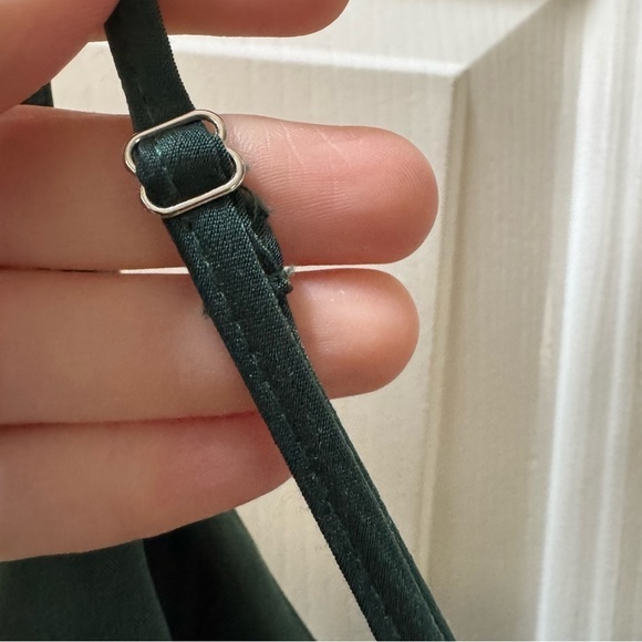 NWT Lulus Fall In Love Green Satin Midi Wrap Dress Small - Picture 6 of 11